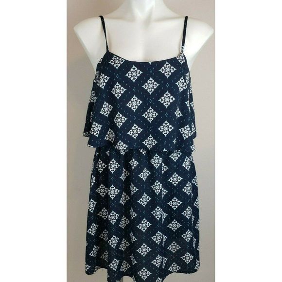 Rue21 Navy Blue Adjustable Spaghetti Strap Sundress Mini Dress S EUC - Picture 1 of 3